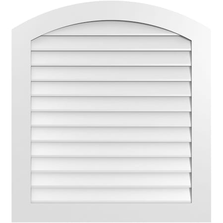 Ekena Millwork Arch Top Surface Mount PVC Gable Vent: Functional, w/ 3-1/2"W x 1"P Standard Frame, 36"W x 40"H GVPAR36X4001SF